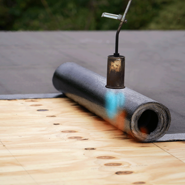 Flat roof heat application