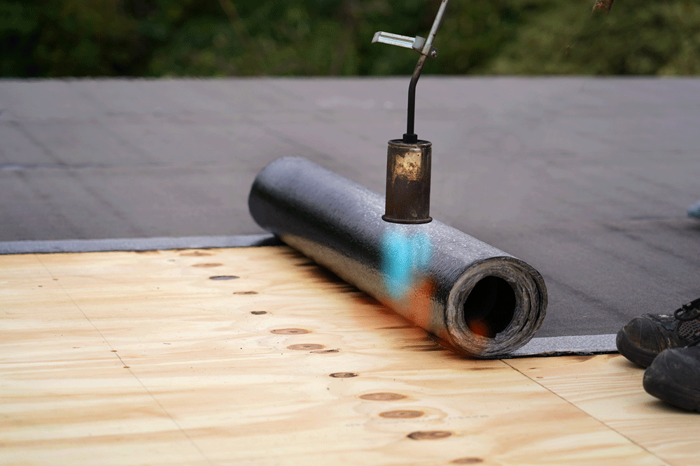 Flat roof heat application